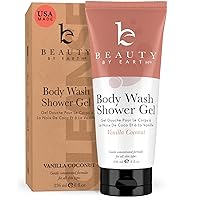 Vanilla Coconut Natural Body Wash - USA Made with Organic Ingredients, Moisturizing Natural Body Wash for Women, Gentle & Non Toxic Daily Wash for Sensitive Skin, Clean Body Soap for Women & Kids