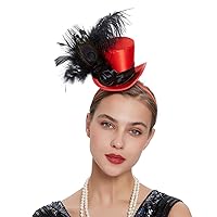 LATIMOON Fascinators for Women Derby Pillbox Hat Cocktail Tea Party Feather Headband