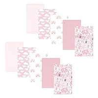 Hudson Baby Unisex Baby Cotton Flannel Burp Cloths 10-Pack, Girl New Elephant, One Size