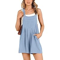 ANRABESS Women's Summer Casual Rompers Bib Short Overalls Loose Linen Jumpsuit Beach Outfits Travel Vacation Clothes