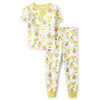 Gymboree Baby Girls' and Toddler Easter Gymmie Short Sleeve Top and Pant Cotton 2-Piece Pajama Sets
