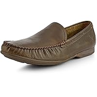 Frye Lewis Venetian Loafers for Men Hand-Crafted with Antique Pull-Up Leather with Moccasin Construction, Full Rubber Outsole, and Modified Heel – ¾” Heel Height