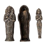 Pacific Giftware Ancient Egyptian Artifact Collectible King TUT Sarcophagus Coffin w/Mummy Insert Figurine 5.5 Inch L