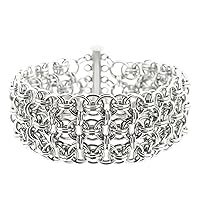 Weave Got Maille Helm Chain Maille Bracelet Kit, Silver Cuff