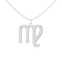Virgo Zodiac Pendant Necklace for Women Girls, in Sterling Silver / 14K Solid Gold/Platinum
