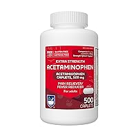 Rite Aid Extra Strength Acetaminophen, 500mg - 500 Caplets | Pain Reliever & Fever Reducer | Migraine Relief Products | Joint & Muscle Pain Relief Pills | Menstrual Pain Relief | Back Pain Relief