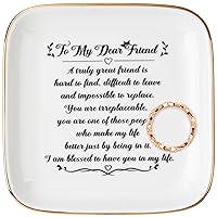 Friendship Gifts for Women Friend - Ceramic Ring Dish Jewelry Tray for Good Friends Bestie - Friend Gifts for Her Female