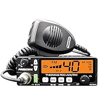 President Electronics Thomas FCC 40-Channel AM/FM Radio, Black; 12/24 V, Up/Down Channel Selector, Volume Adjustment, Manual Squelch and ASC, Multi-Functions LCD Display, Mode Switch AM/FM