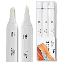 Art-n-Fly Alcohol Colorless Blender Marker (Pack of 3) Dual Tip Alcohol Markers Set Colorless Marker Blender with Japanese Ink Refillable Art Marker for Artists with Replaceable Brush Tips