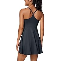 CRZ YOGA UPF 50+ Tennis Dress for Women with Built-in Shorts and Bras Athletic Workout Exercise Golf Dresses Pockets
