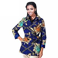 African Clothes for Women Plus Size Casual Coats Dashiki Ankara Print Outfits Bazin Riche Trench Outwear