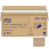 Tork Xpressnap Fit® White Dispenser Napkin N14, 100% Recycled Fibers 1-ply, 36 packs x 240 napkins, DX500