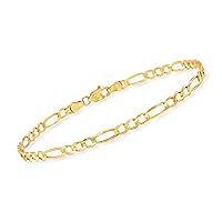 Men's 14kt Yellow Gold Figaro Chain Bracelet. 8 inches