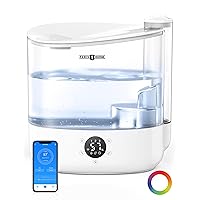 6L Smart Humidifiers for Bedroom Large Room Home, Cool Mist Humidifier, Top Fill Quiet Humidifier for Baby and Plants, App Control, Essential Oil Diffuser Nightlight, 753ft² Coverage, White