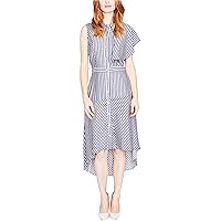 Rachel Roy Womens Striped Shirtdress One Shoulder Dress