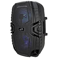 iLive Wireless Tailgate Party Speaker, LED Light Effects, Carry Handle, Black (ISB250B)