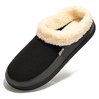 House Slippers for Men Memory Foam - Comfort Fuzzy Slippers Warm Plush Lining Slip On House Shoes for Indoor Outdoor