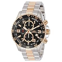 Invicta Men's 14877 Specialty Chronograph Black Textured Dial Two Tone Stainless Steel Watch