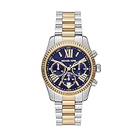 Michael Kors Watch for Women Lexington Chronograph, Stainless Steel Watch with a stainless steel strap, 38mm case size