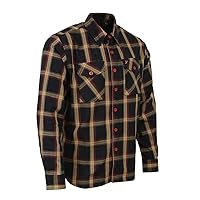 Milwaukee Leather MNG11669 Men's Black and Yellow with Red Long Sleeve Cotton Flannel Shirt - 3X-Large