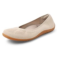 Arromic Wide Toe Box Ballet Flats Shoes for Women Slip on Knit Dressy Shoes Washable Soft Ballerina Lightweight Ladies Walking Flat