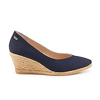 VISCATA Roses Espadrille Canvas Wedges Spain Handmade 2 ½” Heel Woman Wedge Pumps with Organic Cotton Canvas and 100% Natural Jute Midsole for All Occasions: Casual, Work, Party