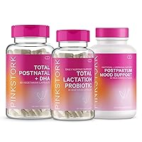 New Mom Necessities Bundle: Postnatal Vitamin with DHA and Folic Acid, Lactation Probiotic for Breast Milk Supply + Immune Support, Postpartum Mood + Hormone Support, Postpartum Essentials