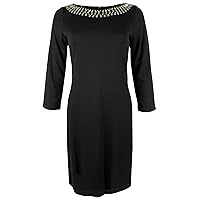 Tommy Bahama Women's Darcy Beaded 3/4-Sleeve Dress Small Black