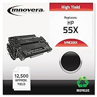 Innovera Remanufactured Black High-Yield Toner, Replacement for 55X (CE255X), 12,500 Page-Yield