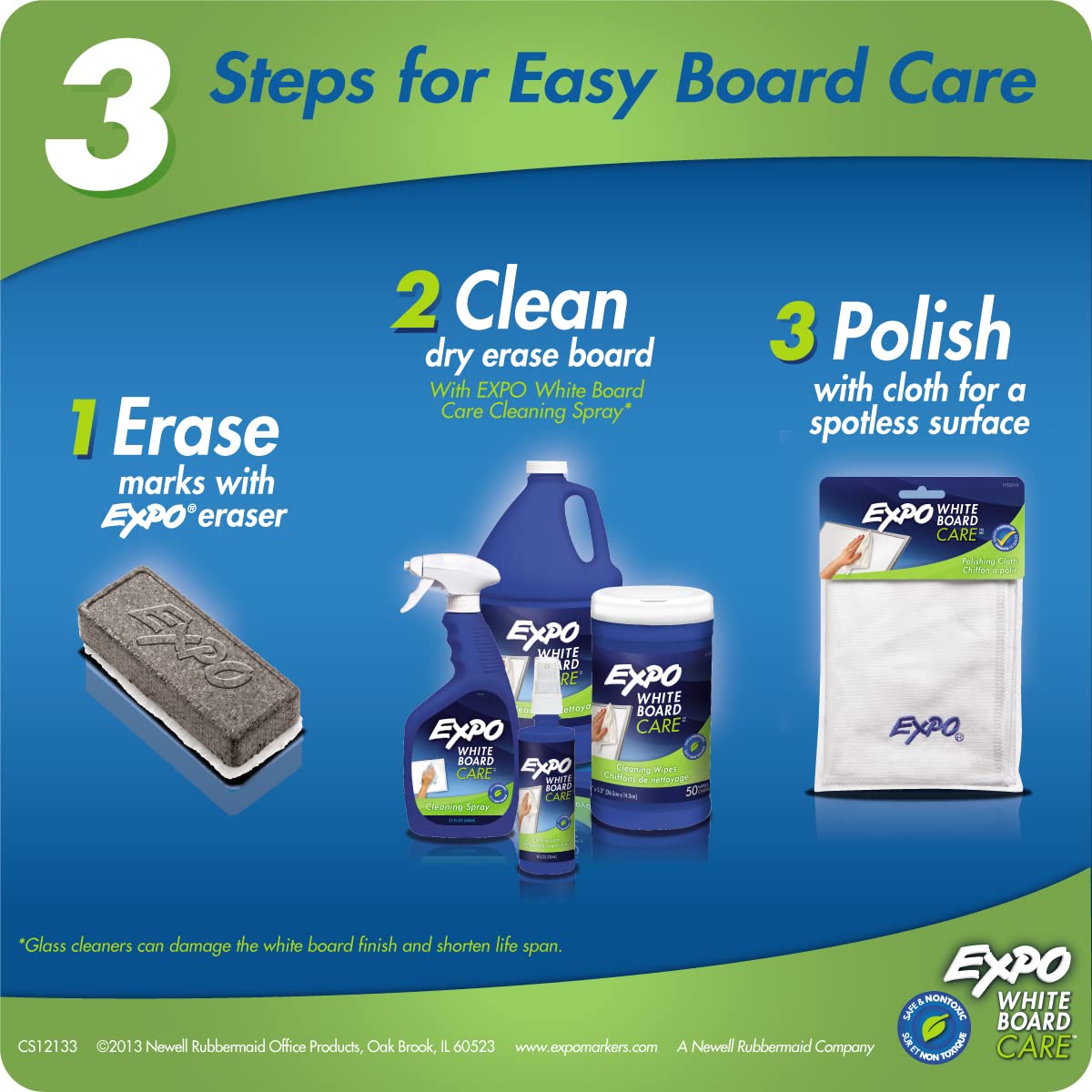 EXPO Dry Block Eraser, Soft Pile, 5-1/8 in. x 1-1/2 in.