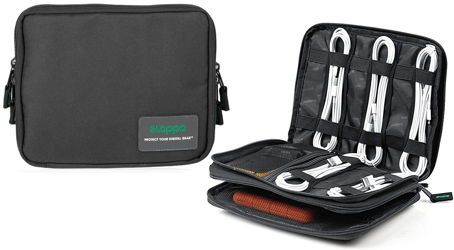 Slappa Travel Organizer for Electronic Devices, Charging Cables & Accessories; Size - Small (SL-TRAVELORGANIZER-SM)