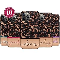 Custom Animal Print Tortoise Shell Case, Personalized Name Case, Designed ‎for iPhone 15 Plus, iPhone 14 Pro Max, iPhone 13 Mini, iPhone 12, 11, X/XS Max, ‎XR, 7/8‎ Plus