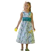Beautiful Ivonne Girls Summer Party Dress Featuring a Twirly Floral Skirt