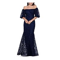 Xscape Womens Petites Lace Maxi Evening Dress