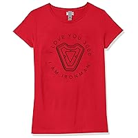 Marvel Little, Big Ironmans Heart Girls Short Sleeve Tee Shirt