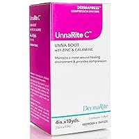 UnnaRite Unna Boot Bandage with Zinc Oxide and Calamine, 4 Inch x 10 Yards, 1 Roll, Leg Compression Wrap