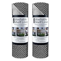 DII Fridge & Shelf Liner Collection Non-Adhesive, Cut to fit, Machine Washable, 12x20, Black Dots, 2 Piece