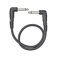D’Addario Accessories Classic Series Guitar Patch Cables - Guitar Pedal Cable with ¼ Inch Ends - Durable & Reliable - Instrument Cable for Pedalboards - Right Angle - 1 foot