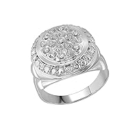 0.1 Carat (ctw) Sterling Silver Round Diamond Fashion Ring 1/10 Ctw, Sterling Silver, Size