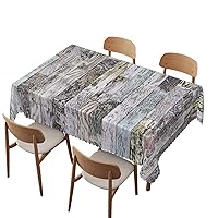 Wood Print tablecloth,60x84 inch,Waterproof Stain Wrinkle Resistant Reusable Print table clothes,for kitchen camping birthday dining dinner outdoor-Rectangle Table Clothes for 4 Ft Tables,Multicolor