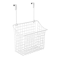 Spectrum Diversified Grid Over The Cabinet Wire Storage Basket, Large, White