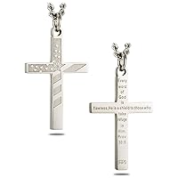 Shields of Strength Men's Stainless Steel or 14K Gold Plated American Flag Cross Pendant Chain Necklace - Proverbs 30:5 Bible Verse - Christian Gifts