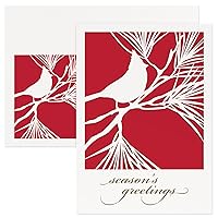Holiday Collection Laser-Cut Cards 10 Cards/Envelopes, Cardinal, 5
