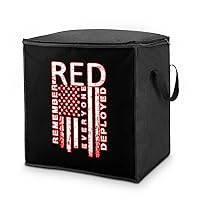 Remember Everyone Deployed Red Friday Storage Bags Breathable Clothes Storage Containers Closet Organizers with Handle