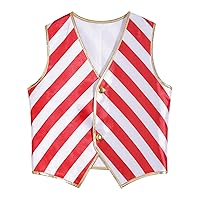 iiniim Kids Boys Striped Vest Christmas Candy Cane Costume Disco Jazz Dance Waistcoat Tops