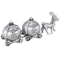 Lillian Rose Keepsake Pewter Tooth and Curl Box, Fairytale Coach,2x5 Inch (Pack of 1)