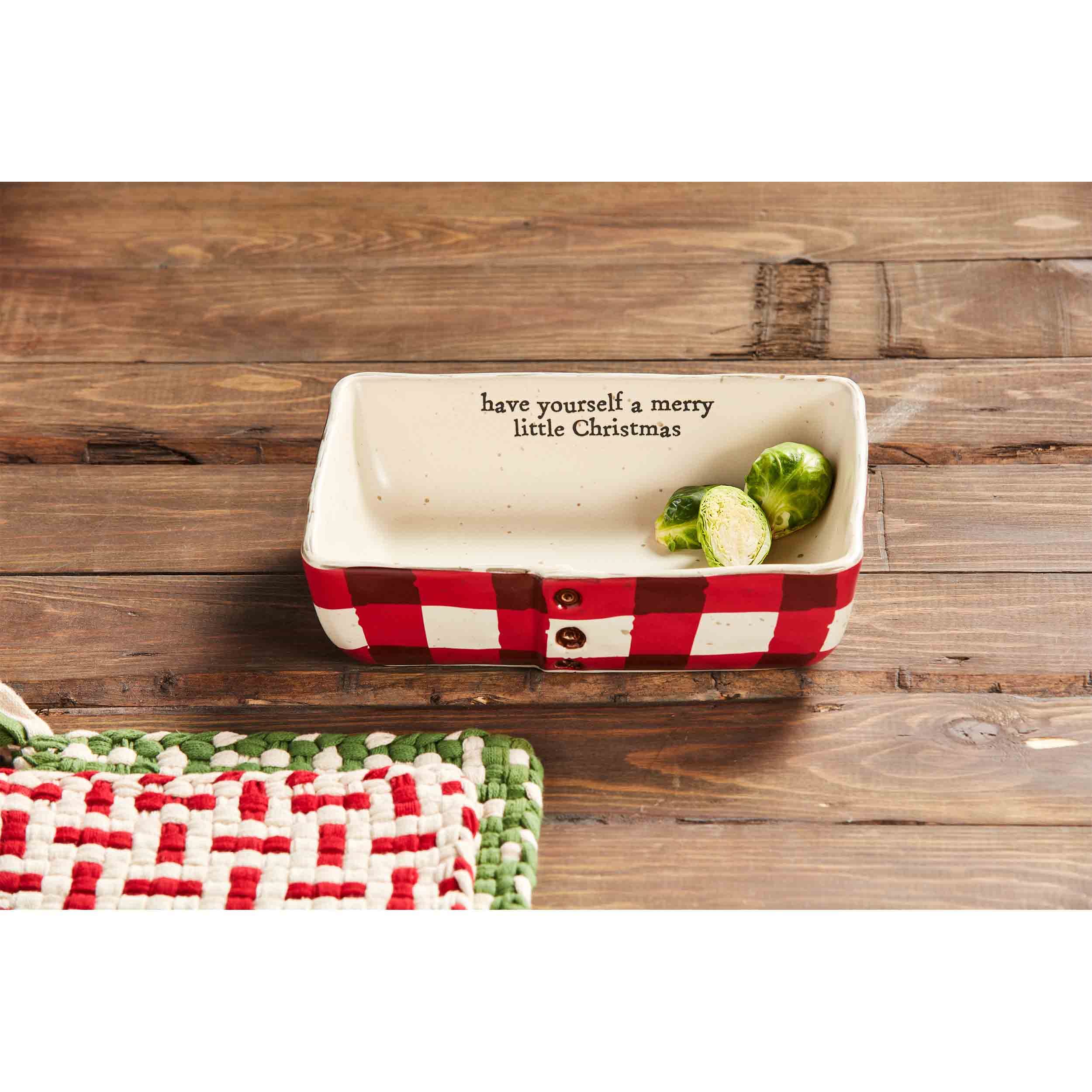 Mud Pie Red Plaid Baker, 6