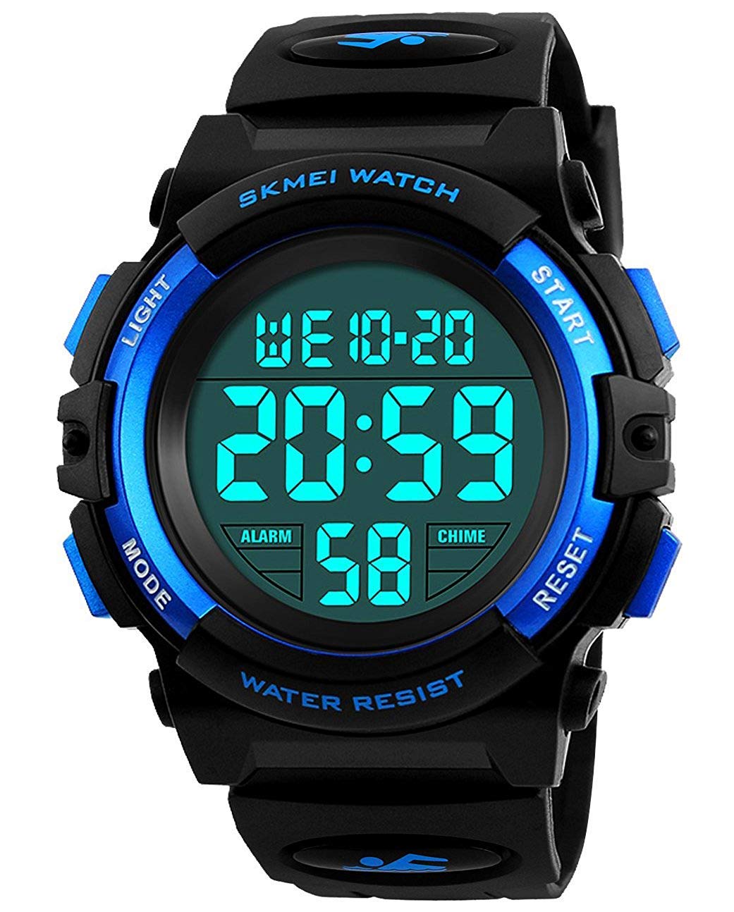cofuo Kids Digital Sports Watch for Boys Girls, Boy Waterproof Casual Electronic Analog Quartz 7 Colorful Led Watches with Alarm Stopwatch Silicone Band Luminous Wristatches