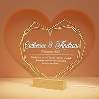 EGD Personalized Acrylic Plaque | Personalized Your Valentines Day Gifts With Your Favorite Photo | Gifts For Women & Men | Optional Led Lights (Heart Commemorative)
