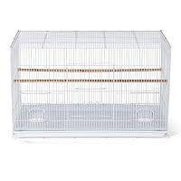 Prevue Pet Products Flight Cage Metal Steel Bird Crate, Multi-Bird Home Stackable Cage for Birds, Home Crate for Extra-Small Pet Parakeets, Finches, and More, White